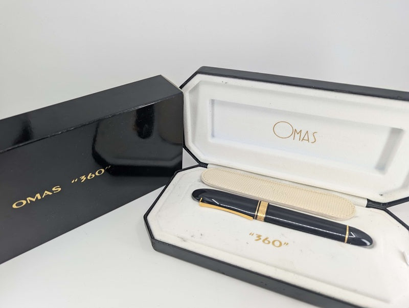 *Consignment* OMAS "360" Black Fountain Pen 18k Gold Medium Nib