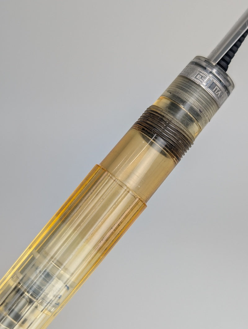 *Consignment* Omas Ogiva Vision w/ Silver Trim Demonstrator Fountain Pen 18k Gold Fine Nib