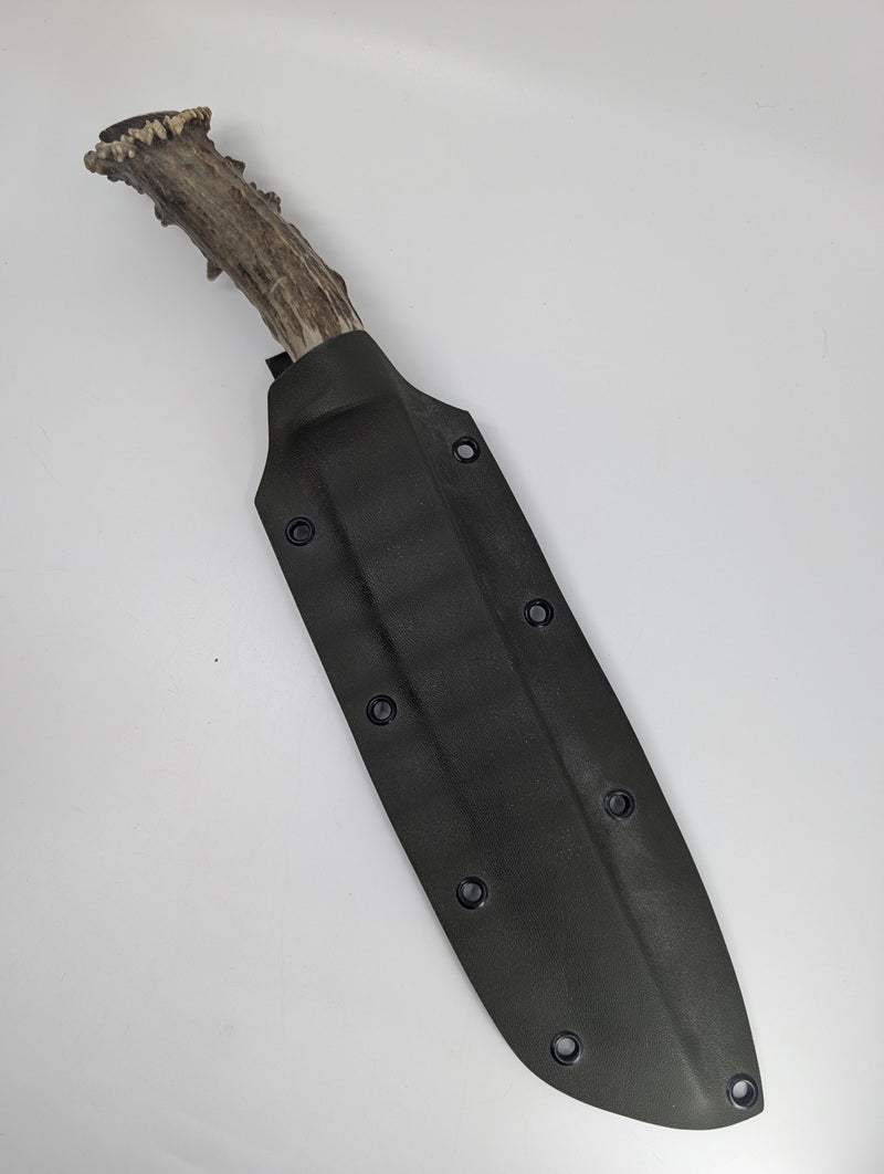 *Consignment* Oleg Krymlin 9in. Tanto Stag Handle Fixed Blade Knife