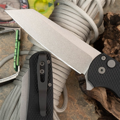 Pro-Tech 5205 Malibu Manual Flipper Knife 3.30" CPM-20CV Stonewashed Reverse Tanto Blade