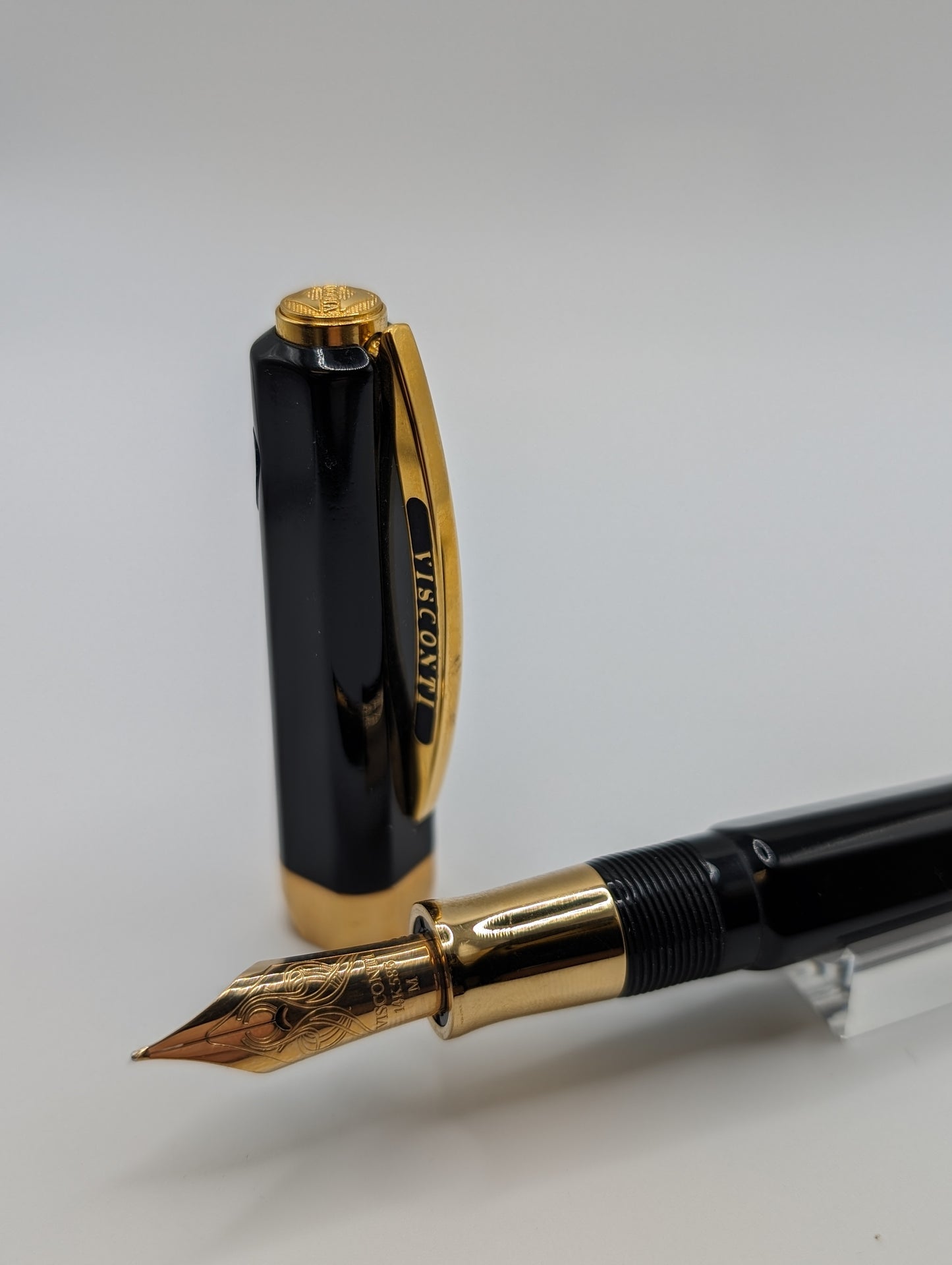 Visconti Opera Black w/ Gold Trim Fountain Pen Medium