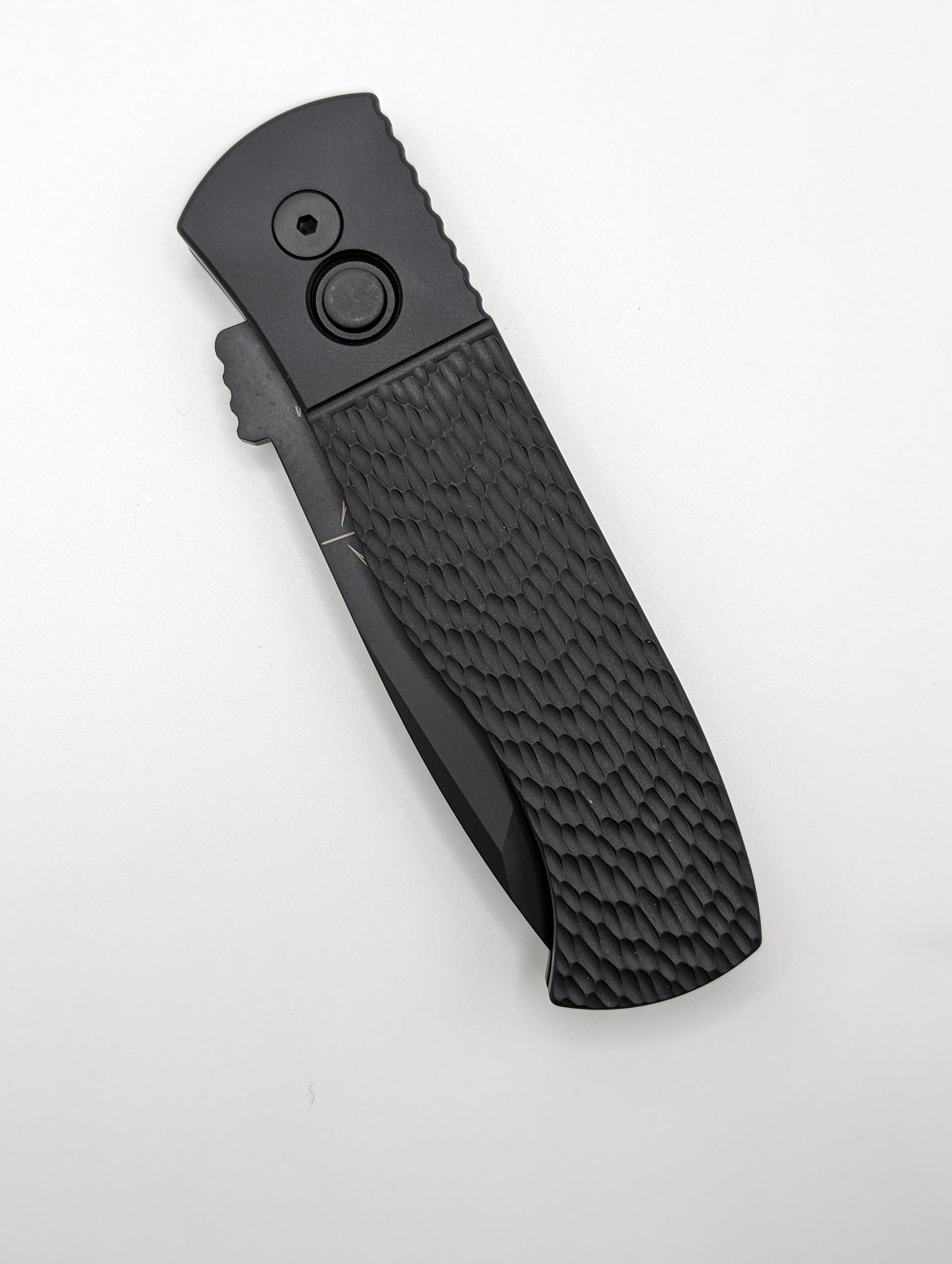 Protech Atlanta Blade Show Exclusive Emerson Black Textured Handle w/ Tanto Blade