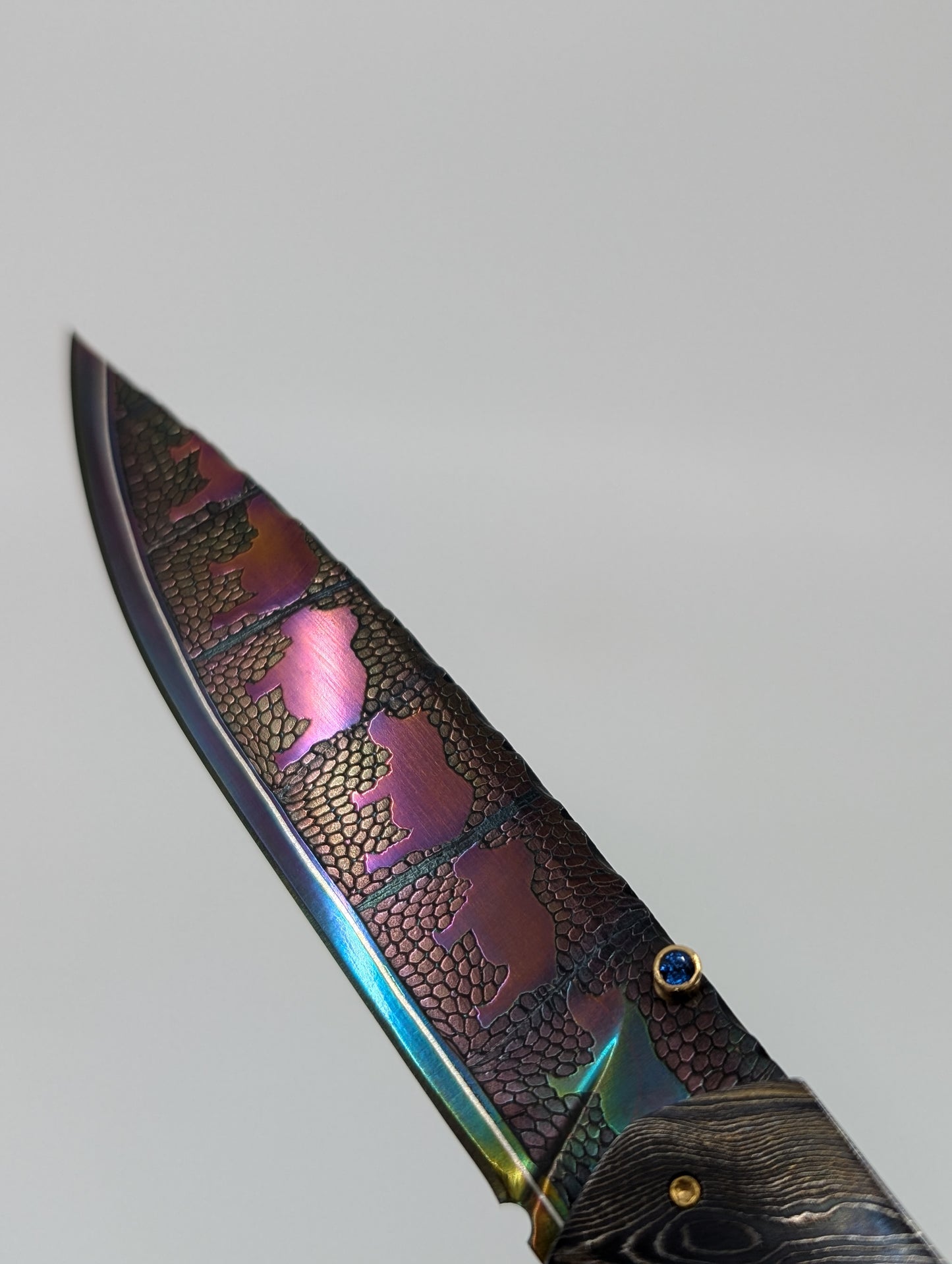Johan Gustafsson Custom Rhino Abalone Folding Knife