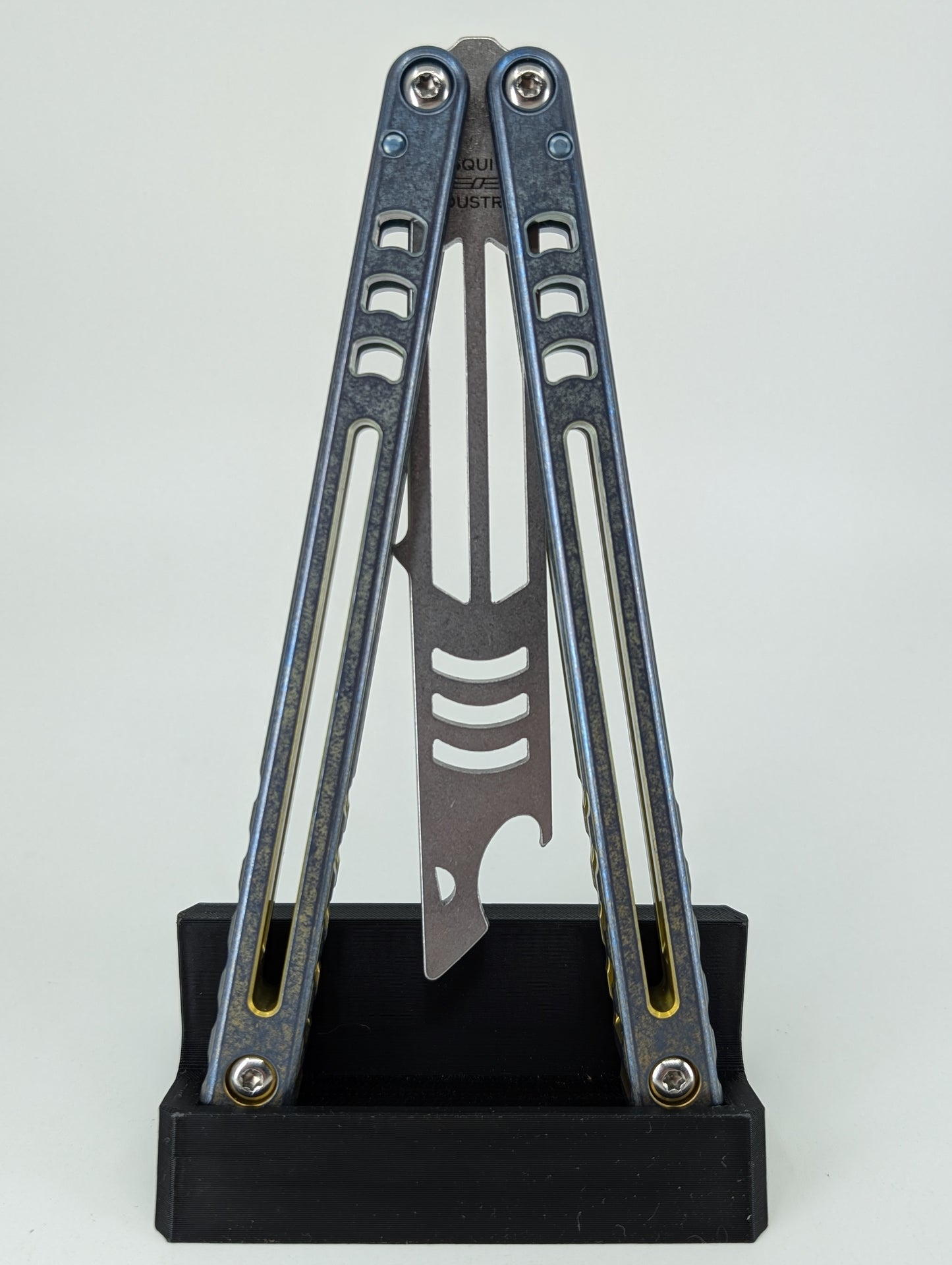 Custom Squid Industries Madko Titanium Anodized Blue/Yellow Stonewashed Trainer