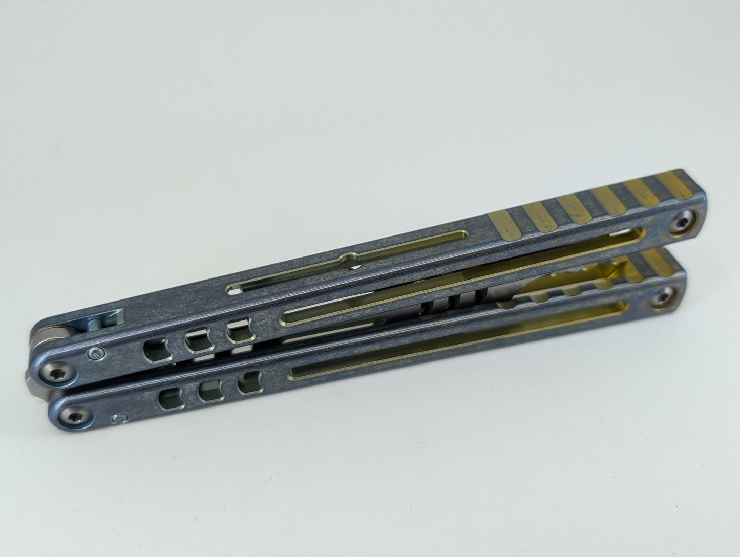 Custom Squid Industries Madko Titanium Anodized Blue/Yellow Stonewashed Trainer