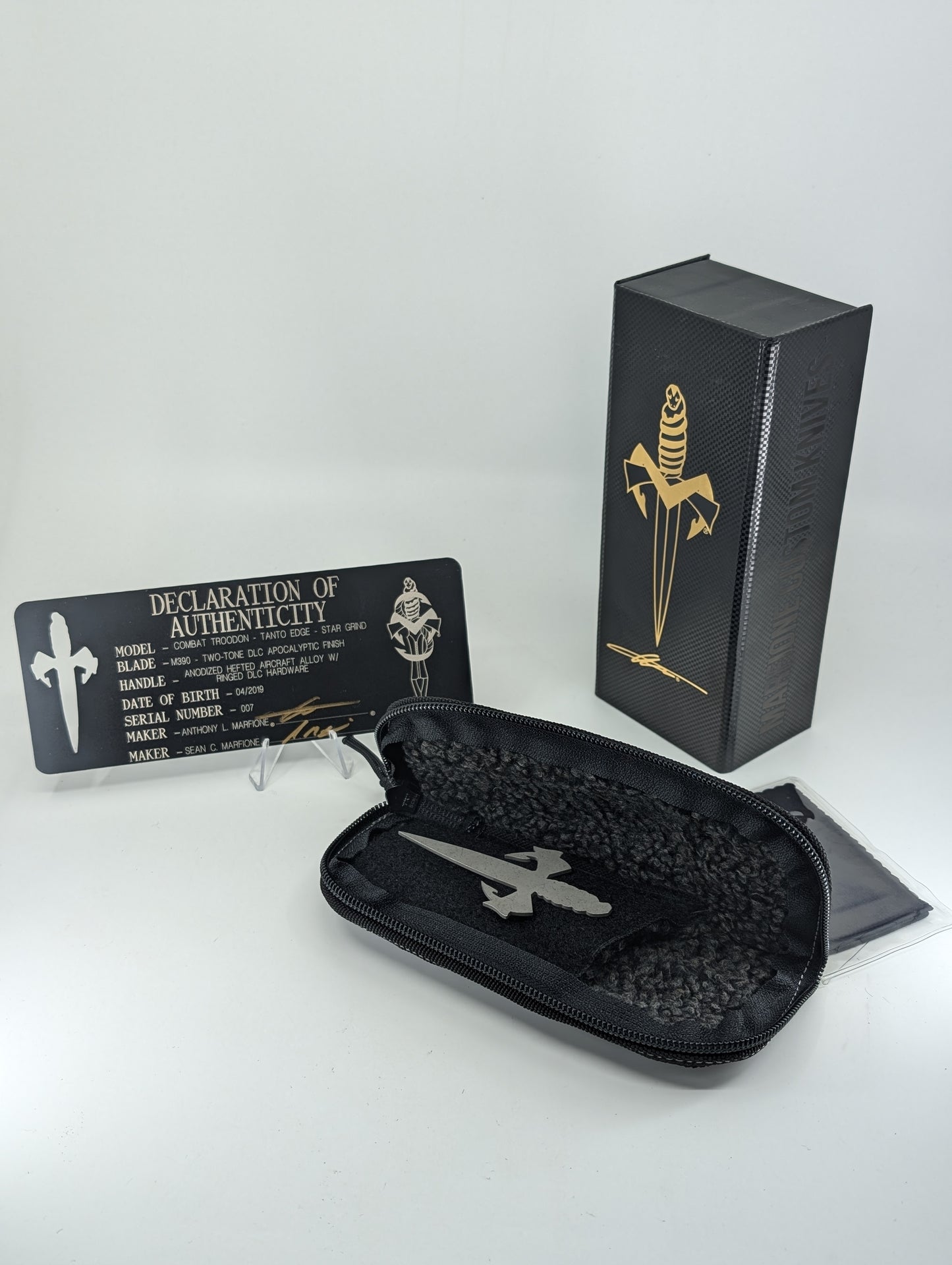 Microtech Marfione Combat Troodon Tanto Out the Front Knife S/N 007