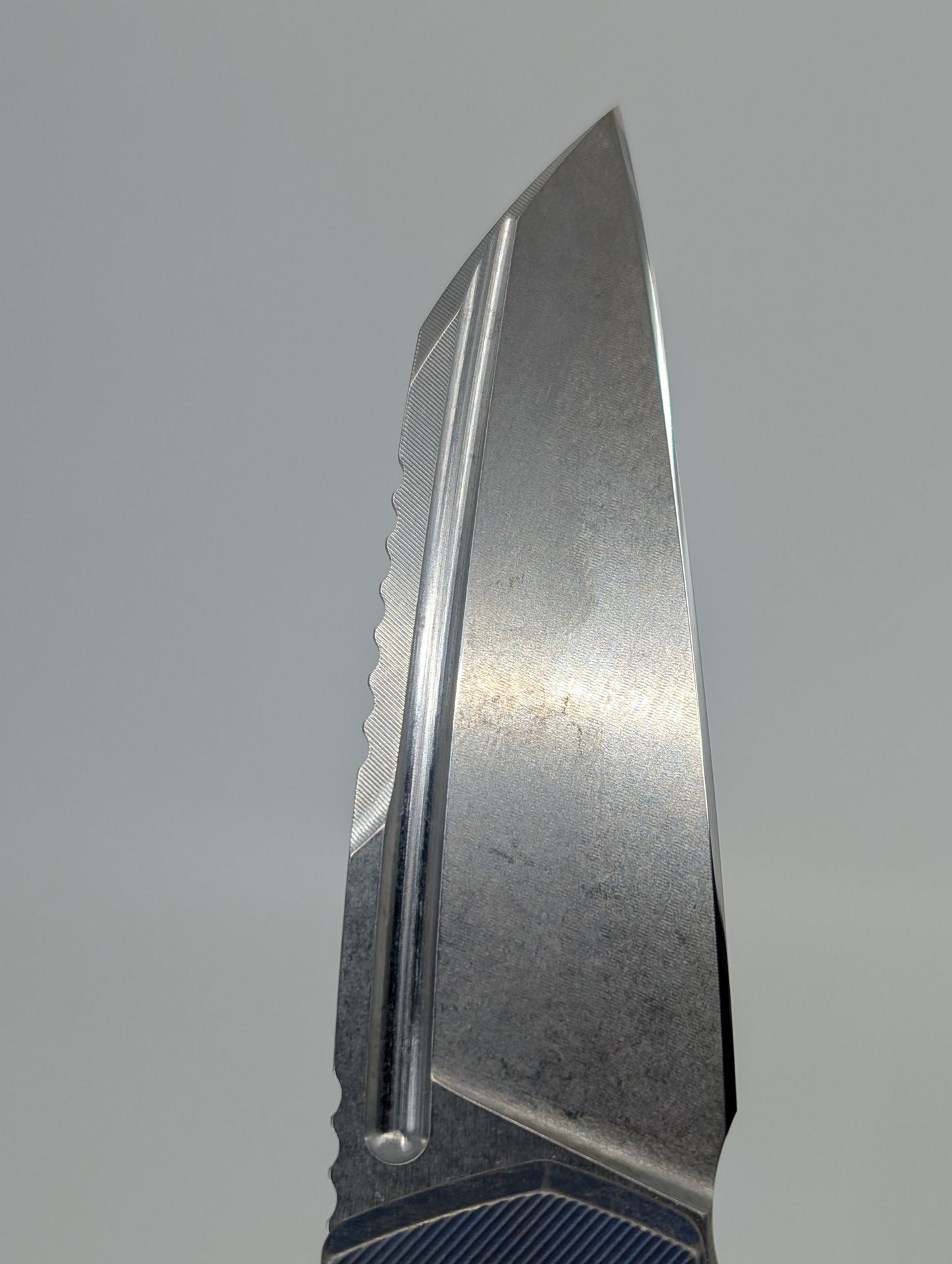 MachineWise Mojave Navy Ti Distressed (CPM 20CV | Stonewash | Finestep Handle) Buttonlock Folding Knife 45