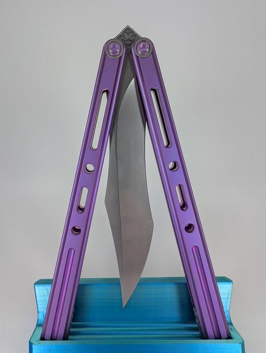 Poikilo PM3 Halo Full Purple Anodization Live Blade Balisong