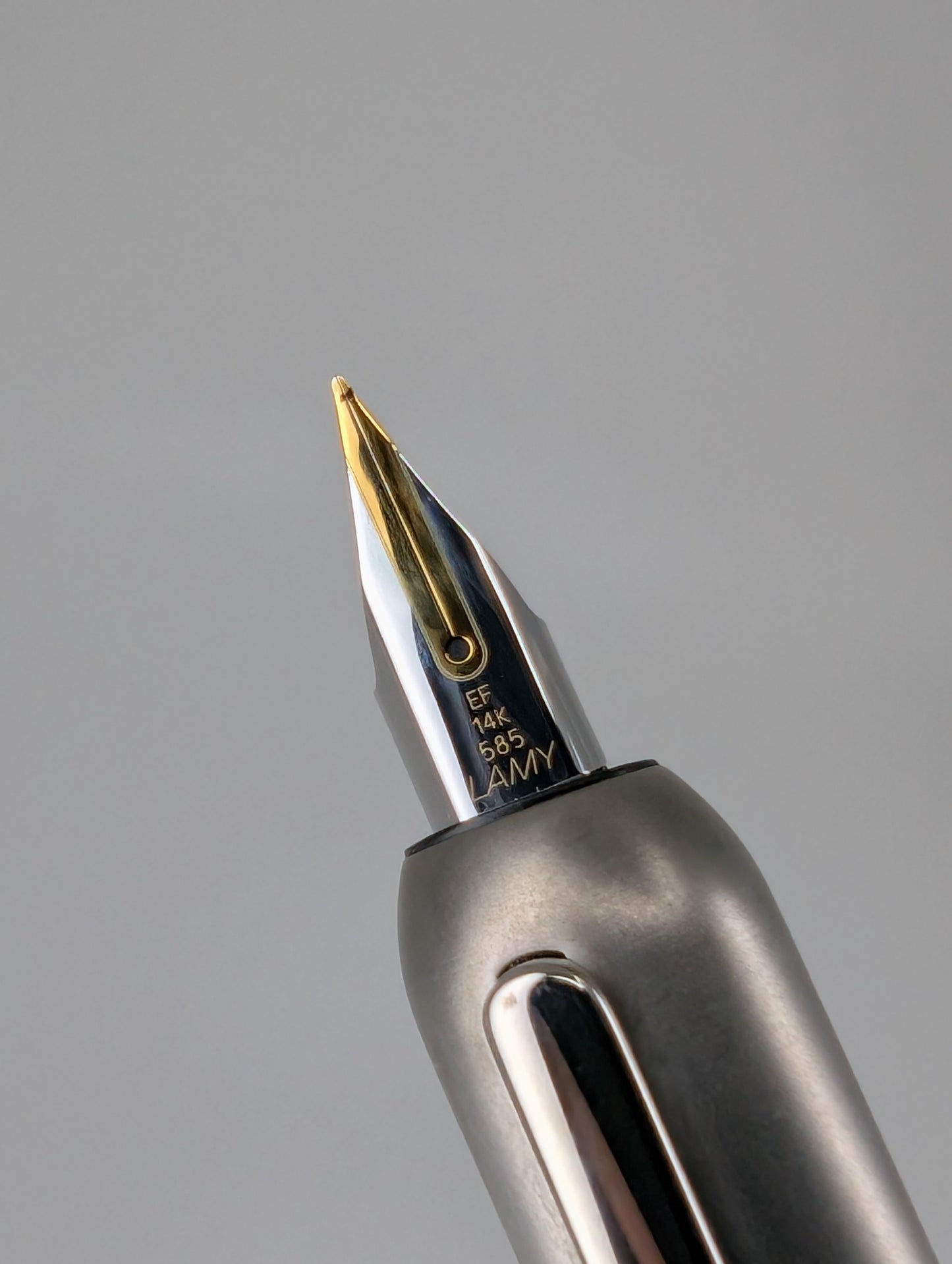 *Consignment* Lamy Dialog 3 Palladium Champagne Fountain Pen 14k Gold Extra Fine Nib