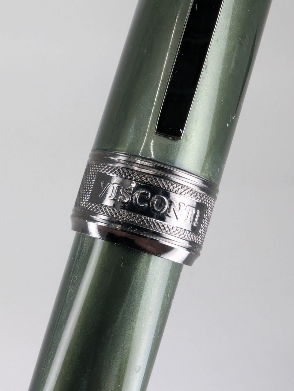 *Consignment* Visconti Rembrandt Special Ops Green Fountain Pen Black PVD Fine Nib