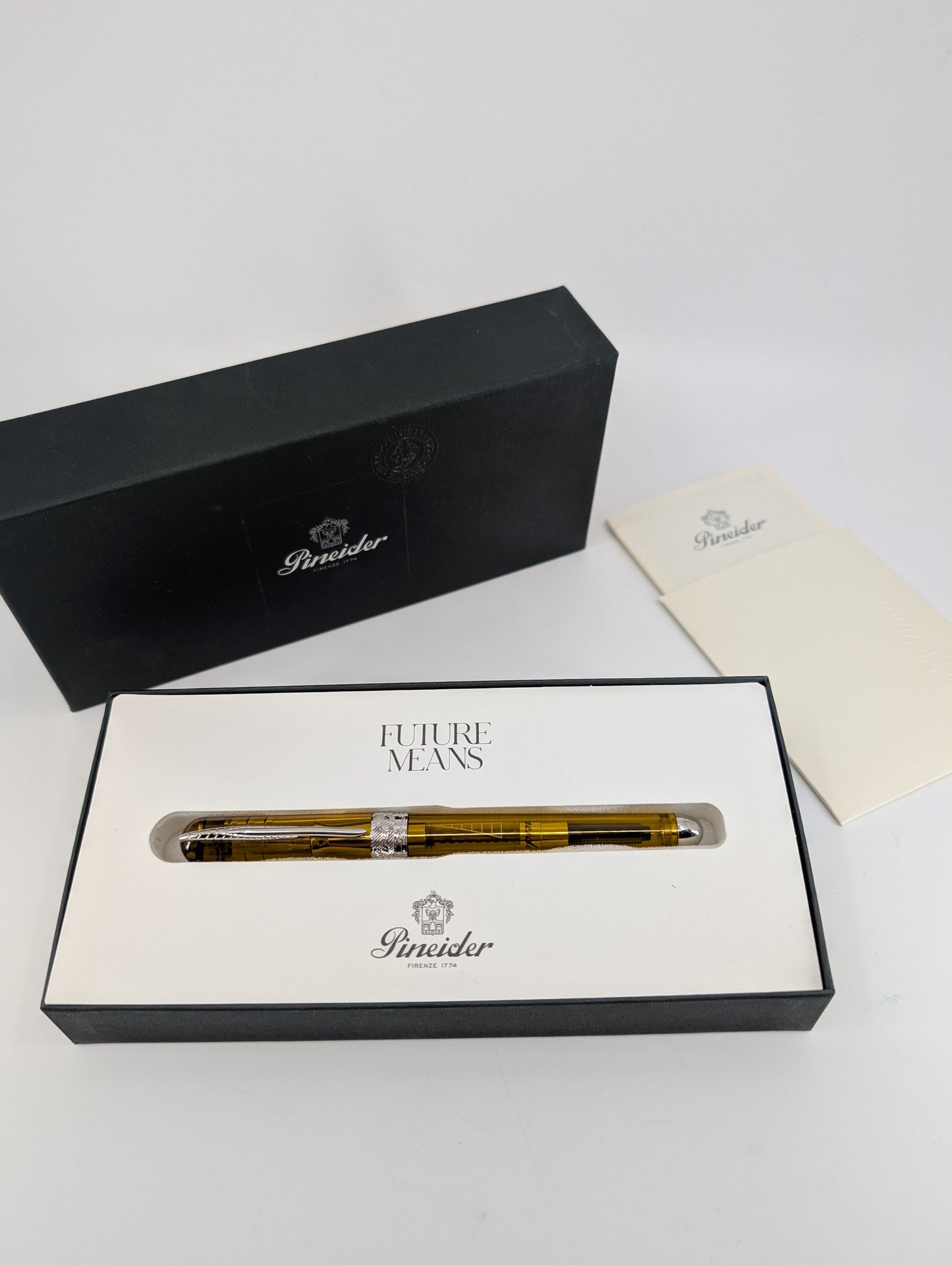 *Consignment* Pineider Avatar Amber Fountain Pen Steel Extra Fine Nib