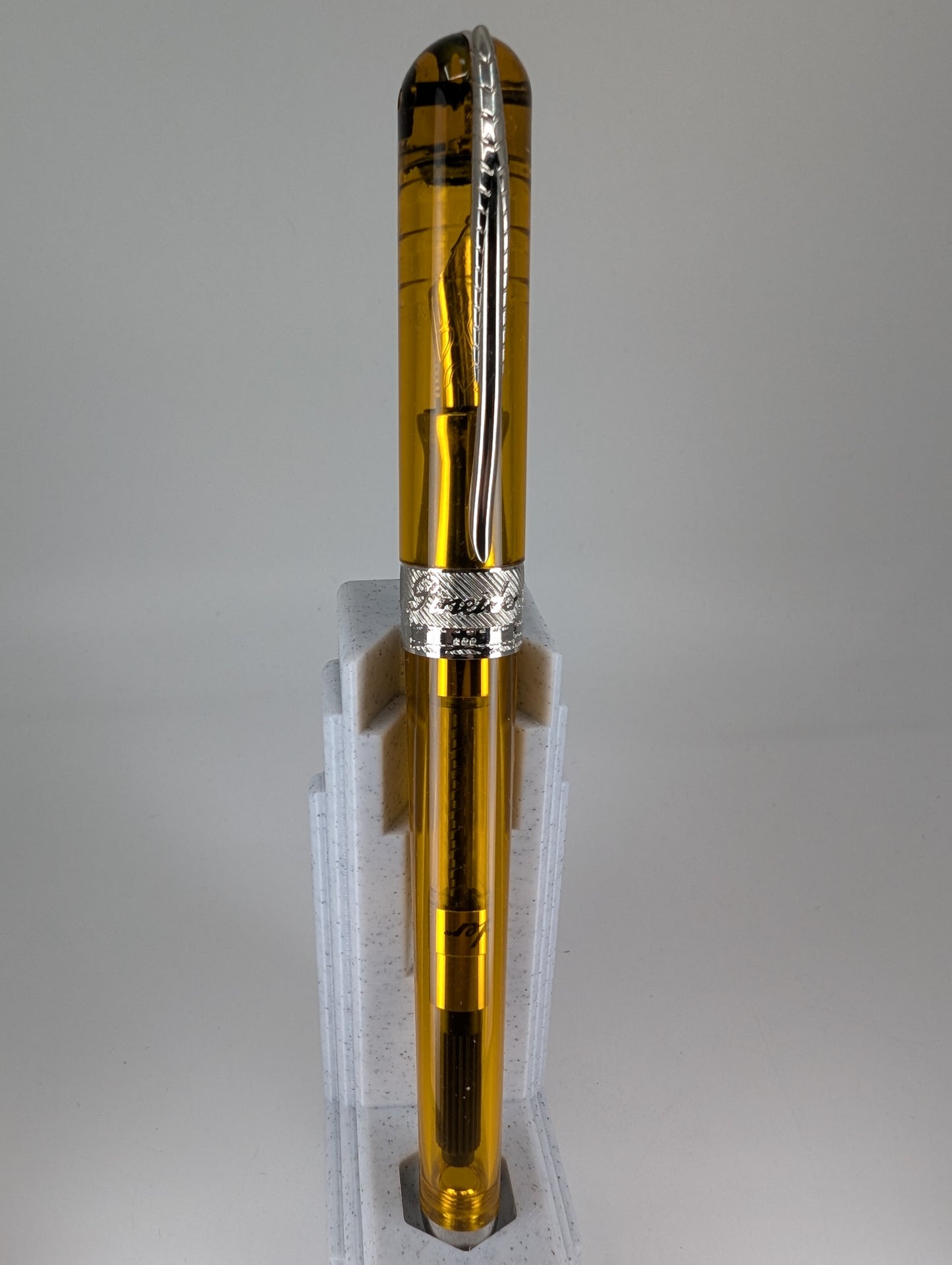 *Consignment* Pineider Avatar Amber Fountain Pen Steel Extra Fine Nib