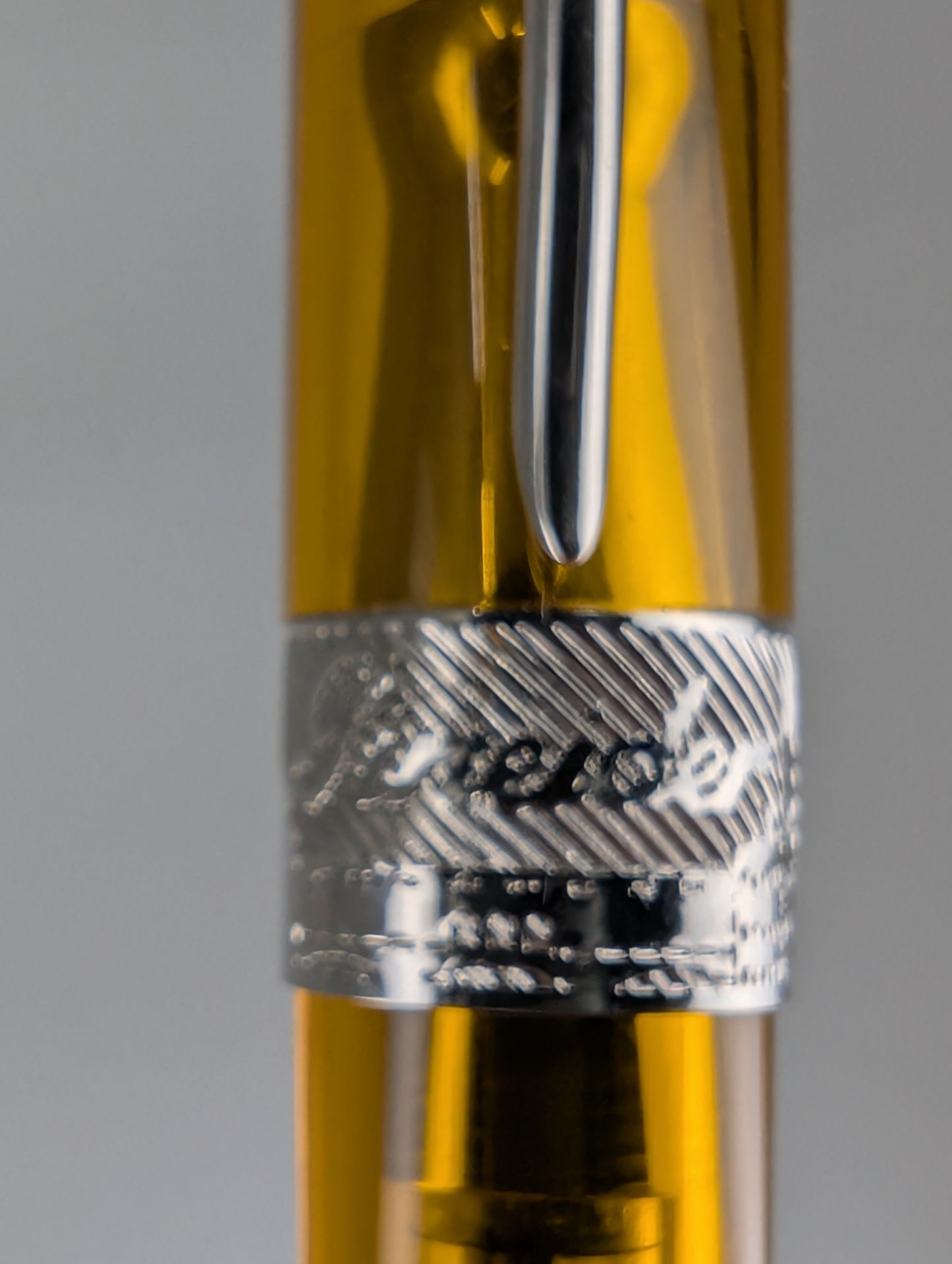 *Consignment* Pineider Avatar Amber Fountain Pen Steel Extra Fine Nib