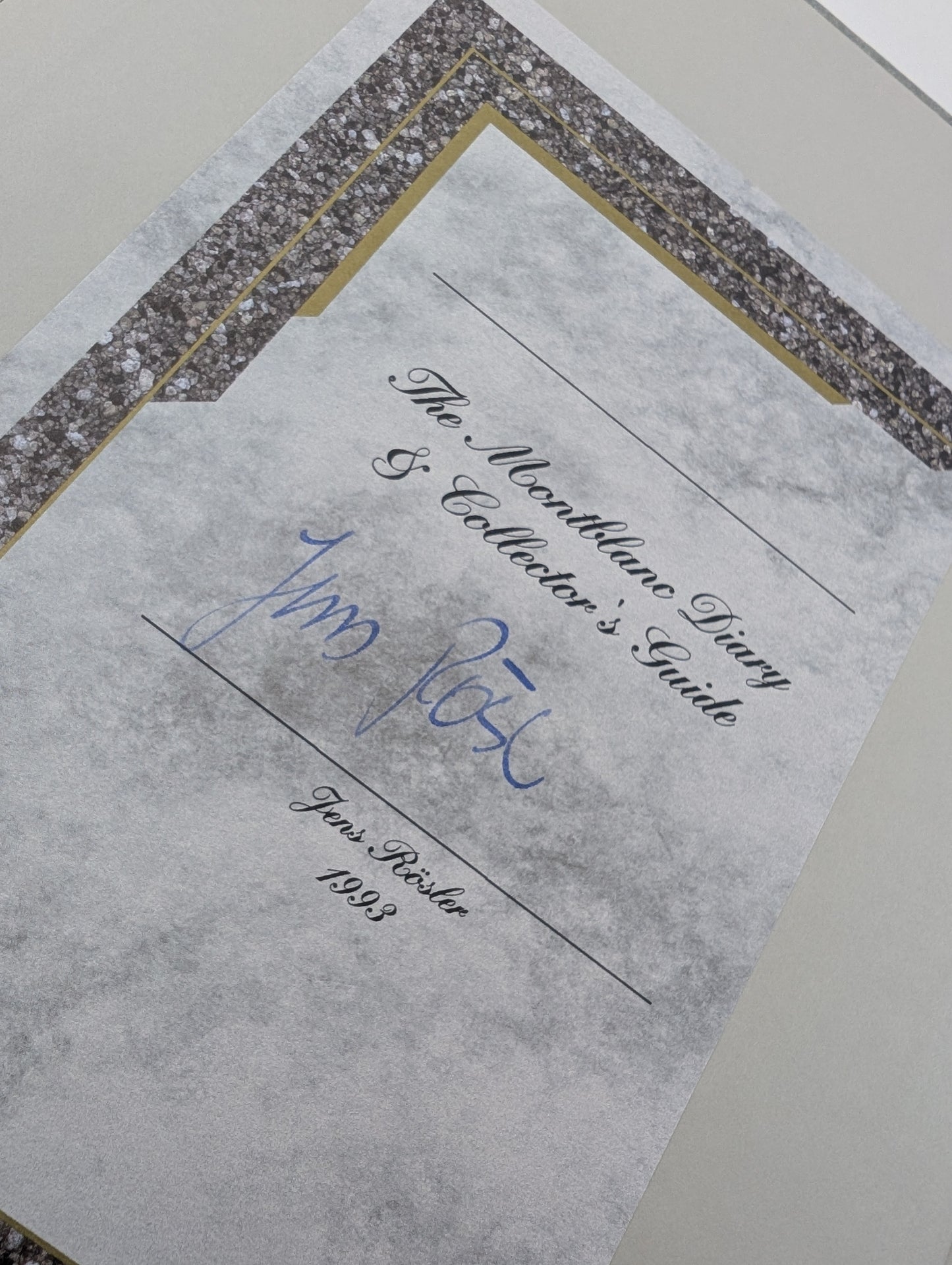 *Consignment* The Montblanc Diary & Collector's Guide by Jens Rosler 1993 Signed Copy