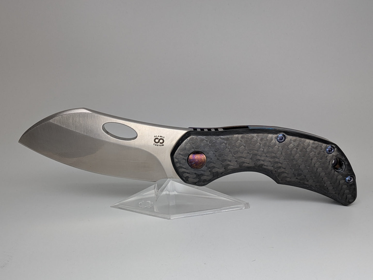 *Consignment* Olamic Busker Carbon Fiber / TiMascus Framelock Folding Knife