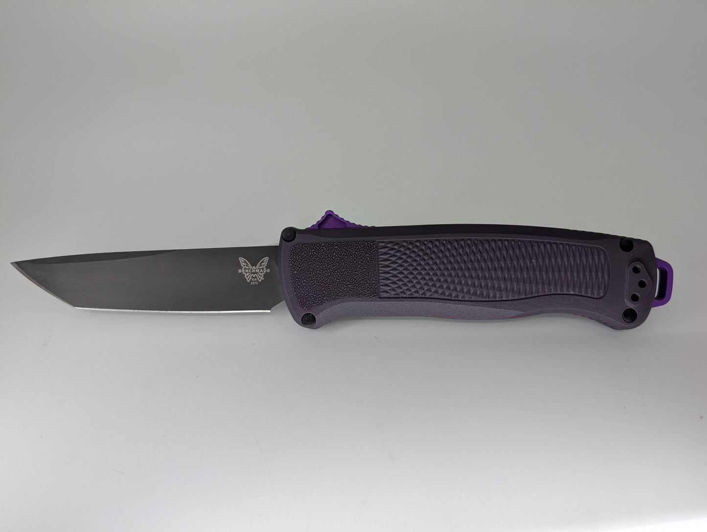 *Consignment* Benchmade Shootout Dark Purple Grivory Out the Front Knife