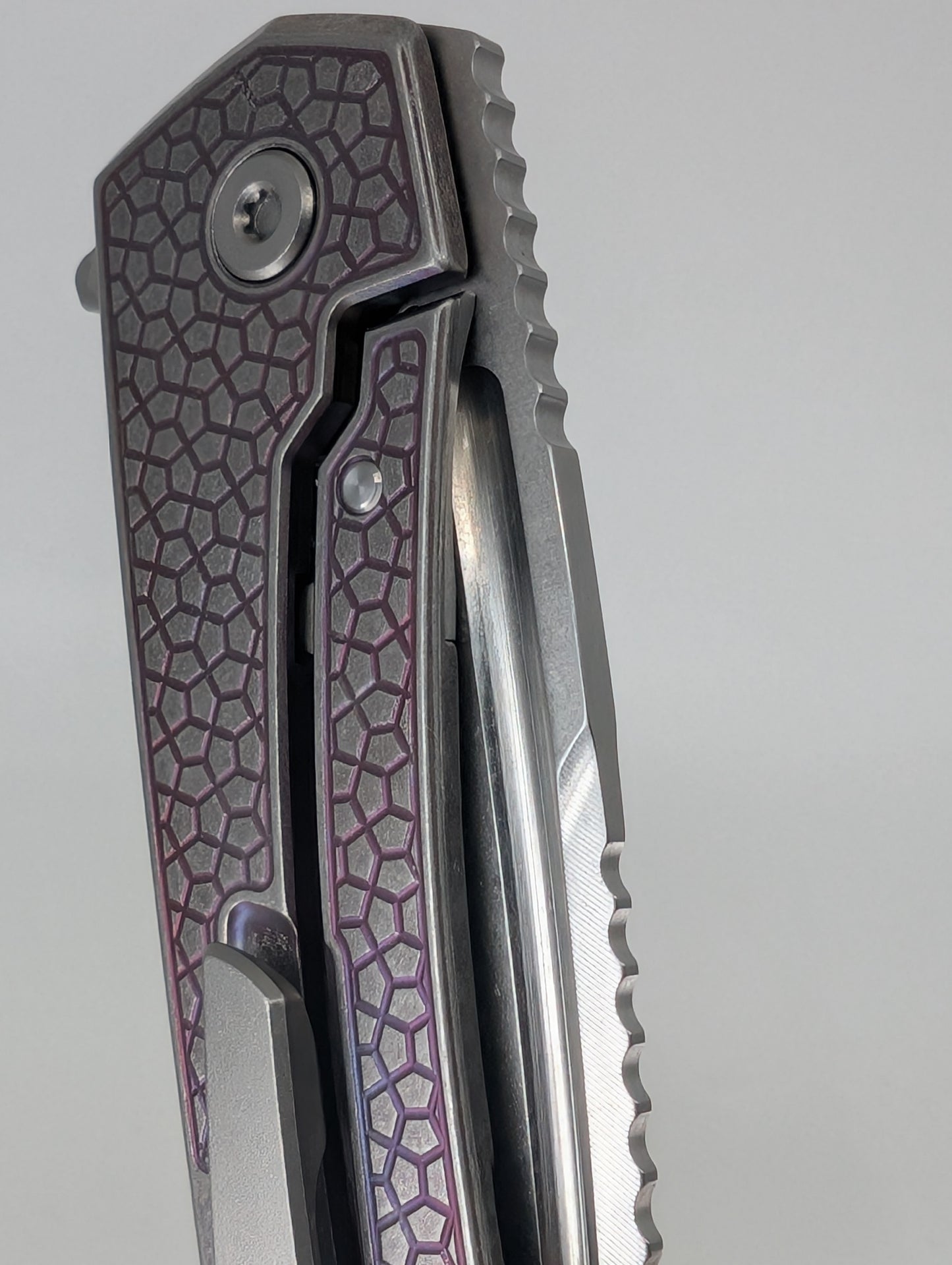 MachineWise Mojave Plum Distressed (CPM 20CV | Stonewash | Turtle Handle) Framelock Folding Knife 139 *BLEM*