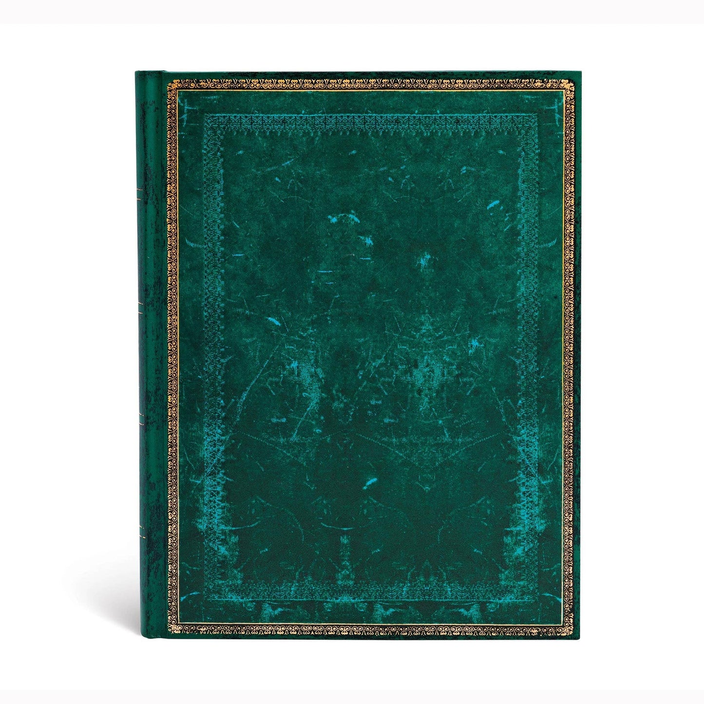 Paperblanks Green textured book with gold edges on a white background