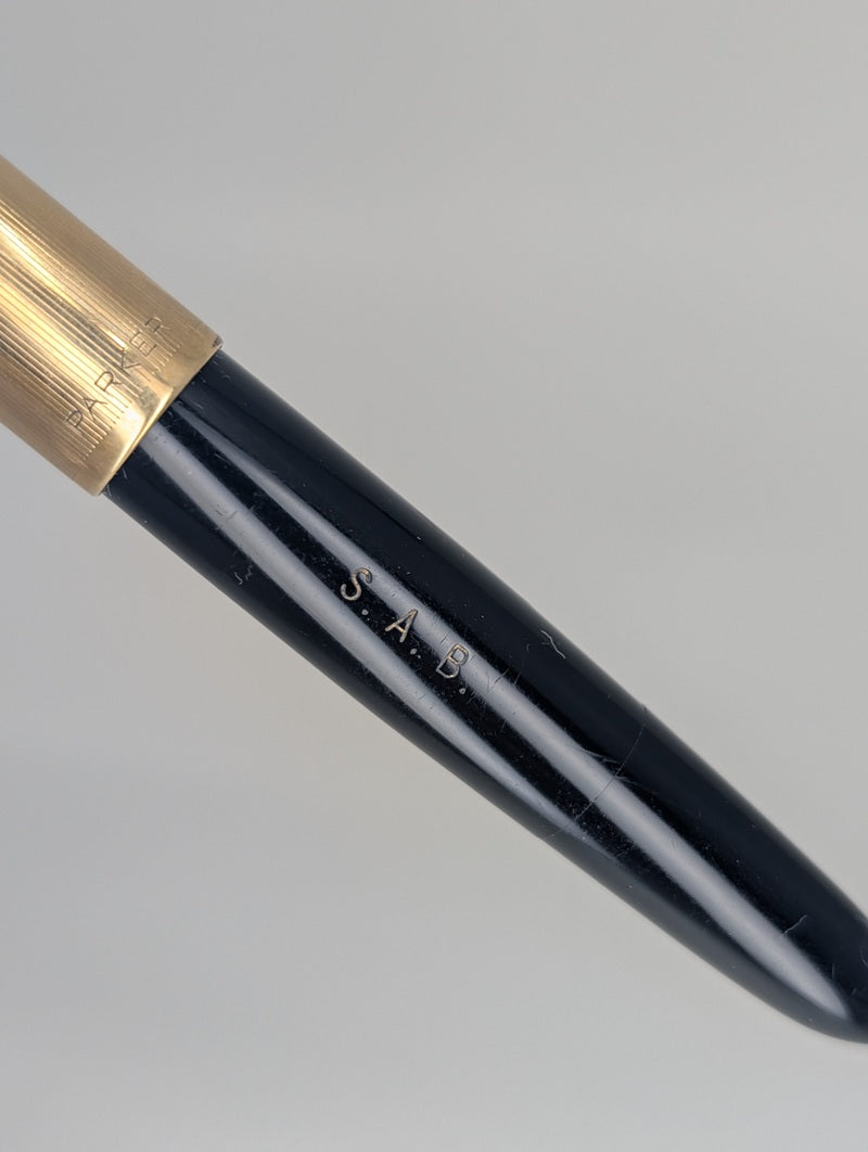 *Consignment* Parker "51" Fountain Pen / Mechanical Pencil Set Engraved "S.A.B"