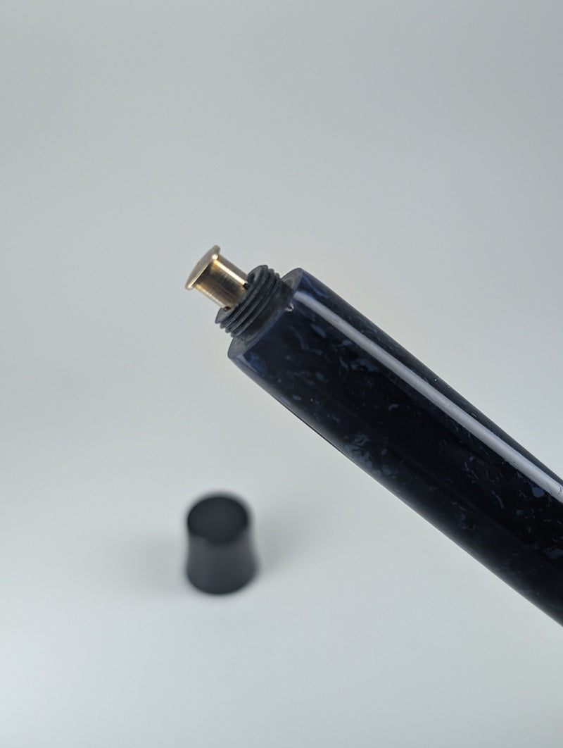 *Consignment* Vintage 1927 Parker Duofold JR "Lucky Curve" Blue Marble Fountain Pen 14k Gold Medium Nib