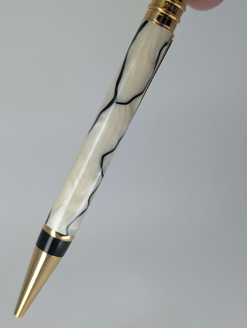 *Consignment* Parker UK Duofold Pearl & Black Centennial Ballpoint Pen