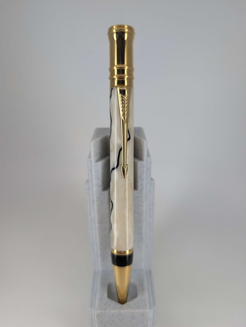 *Consignment* Parker UK Duofold Pearl & Black Centennial Ballpoint Pen