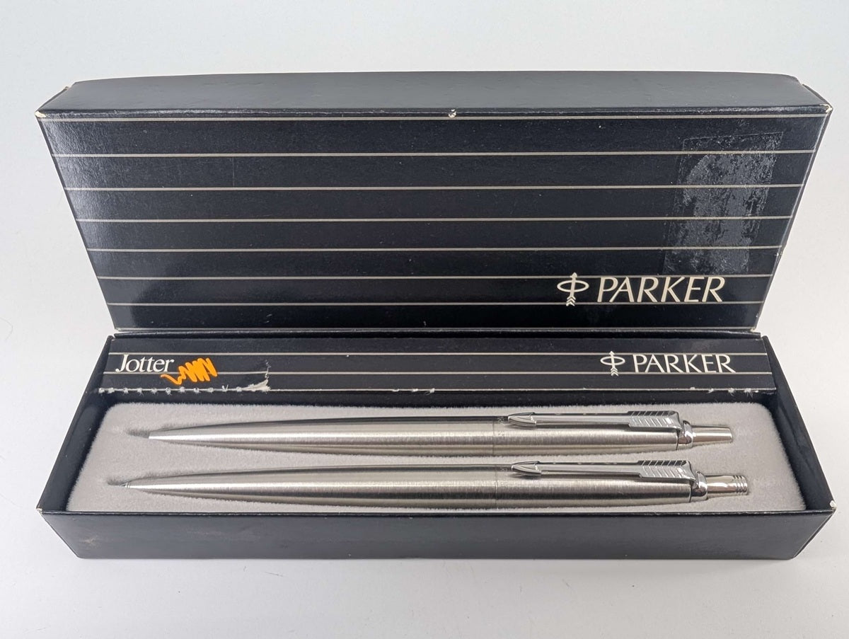 *Consignment* Parker Jotter Stainless Ballpoint / Mechanical Pencil Set