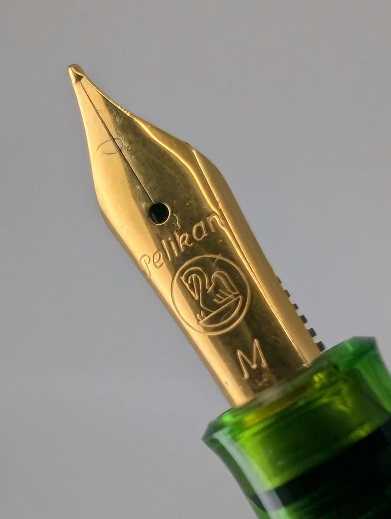 *Consignment* Pelikan M200 Green Demonstrator W. Germany Fountain Pen Steel Medium Nib
