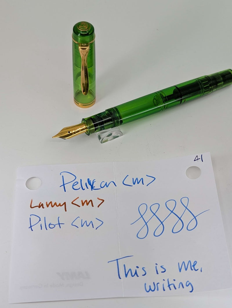 *Consignment* Pelikan M200 Green Demonstrator W. Germany Fountain Pen Steel Medium Nib