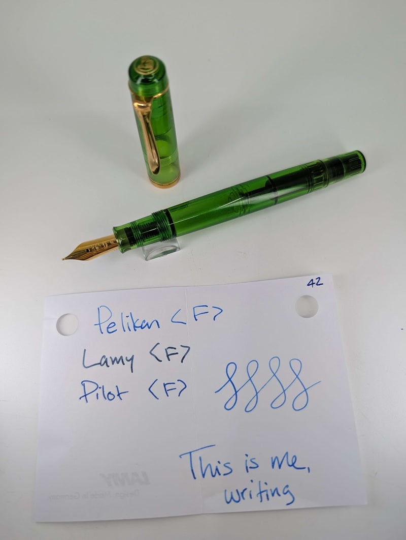 *Consignment* Pelikan M200 Green Demonstrator W. Germany Vintage Fountain Pen Steel Fine Nib