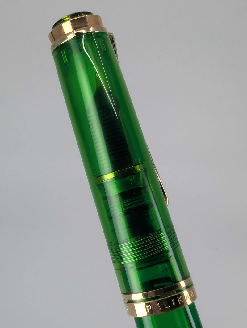 *Consignment* Pelikan M800 Transparent Green Fountain Pen 18k Gold Medium Nib