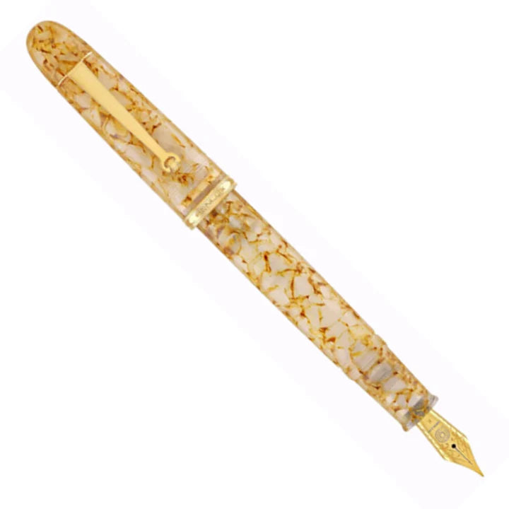 Penlux Masterpiece Grande "Golden Crystal" Fountain Pen Stub 1.1 Nib