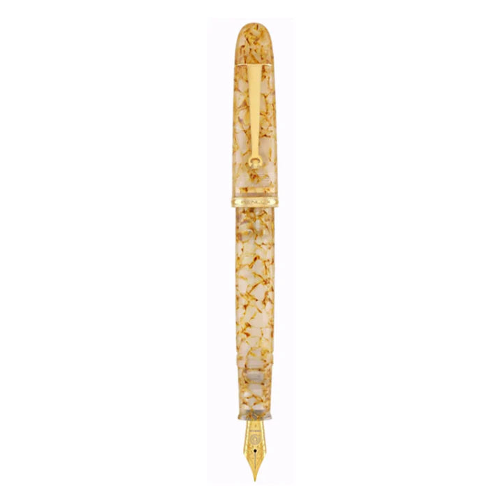Penlux Masterpiece Grande "Golden Crystal" Fountain Pen Stub 1.1 Nib