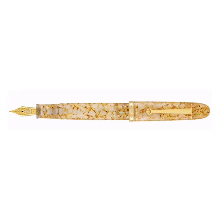 Penlux Masterpiece Grande "Golden Crystal" Fountain Pen Stub 1.1 Nib