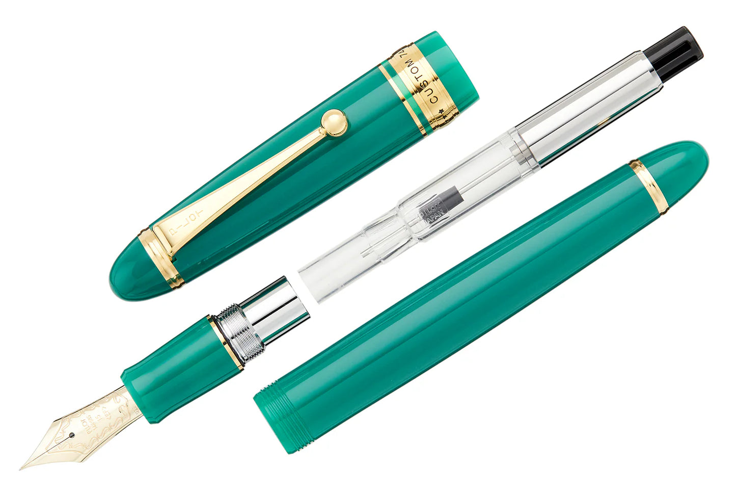 Pilot Custom 743 Green Fountain Pen Fine Nib