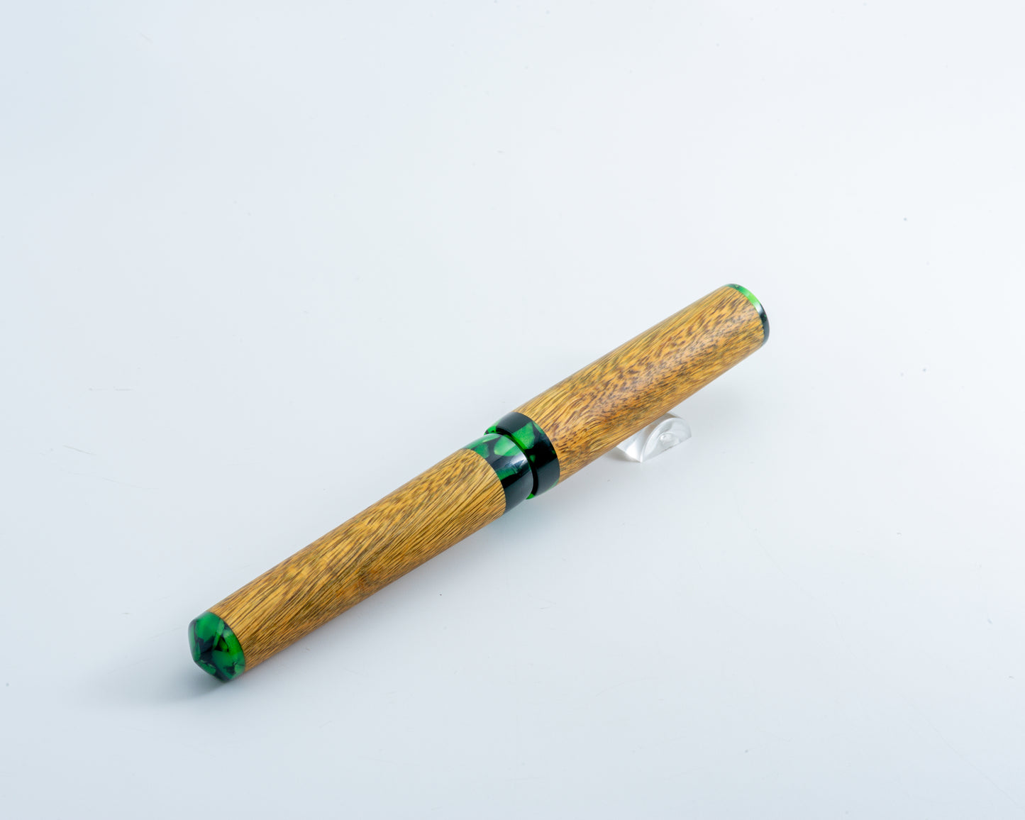 Rhys' Pieces Custom Fountain Pen - "Rain Forest" Lignum Vitae & Acrylic