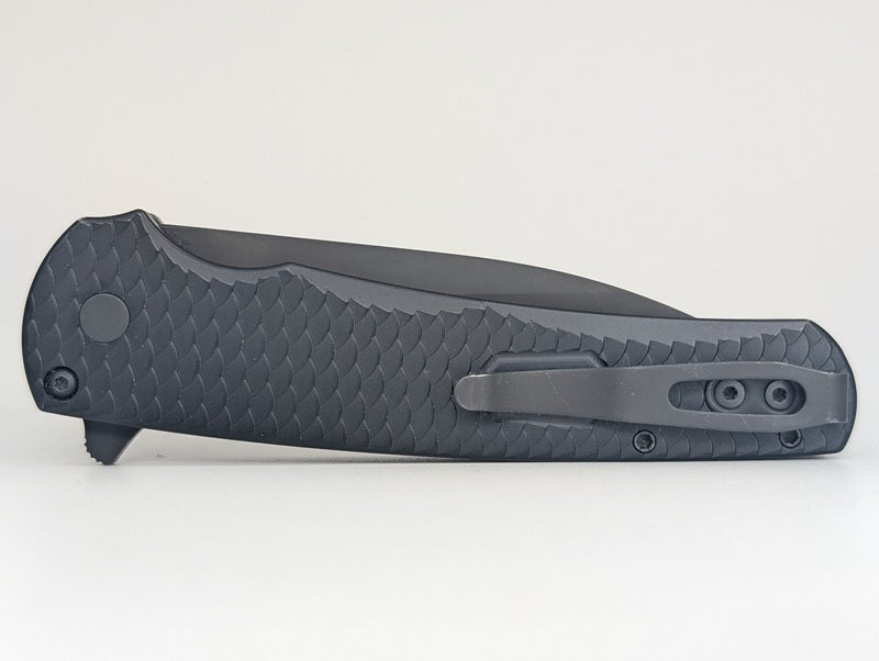 *Consignment* Protech Malibu Black Dragonscale DLC Magnacut Button Lock Folding Knife