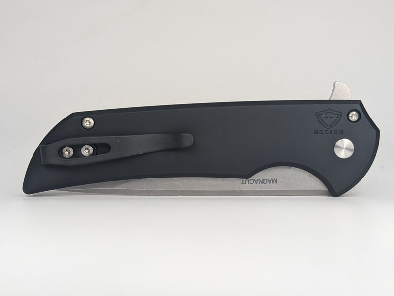 Protech Mordax Cast White Brass "USA 250th" design Magnacut Button Lock Folding Knife