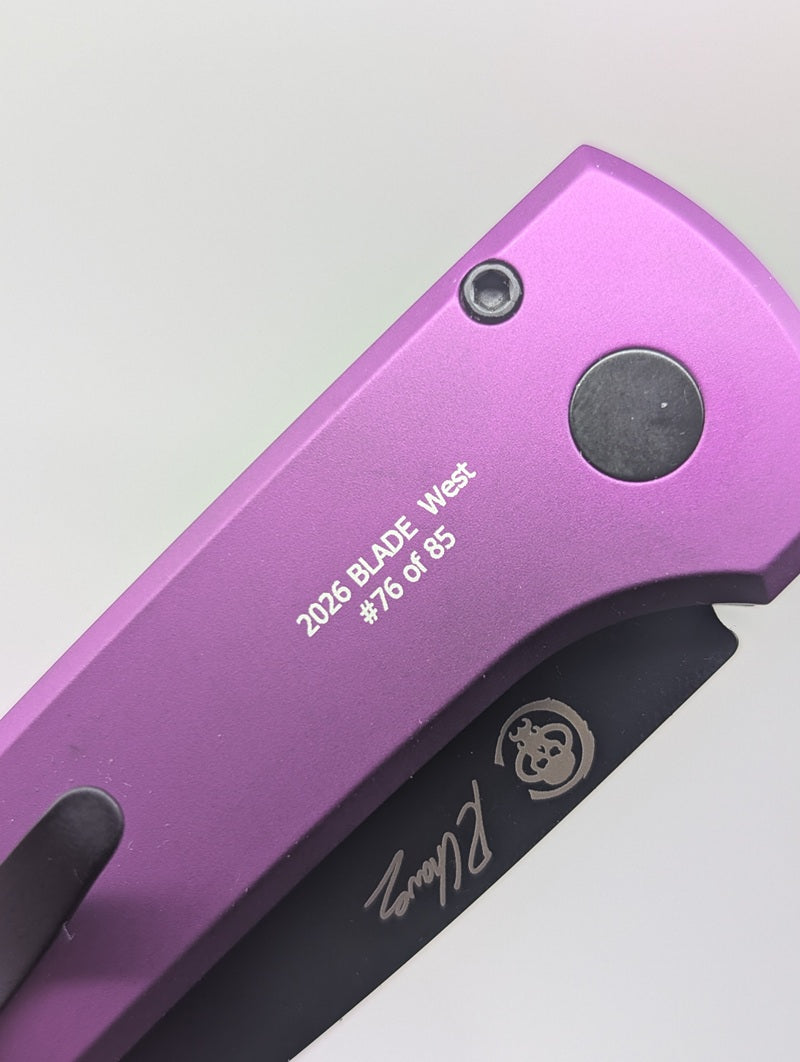 Protech x Ramon Chaves "Scapegoat" Purple DLC MagnaMax Auto Folding Knife Blade Show West 2026 Exlusive