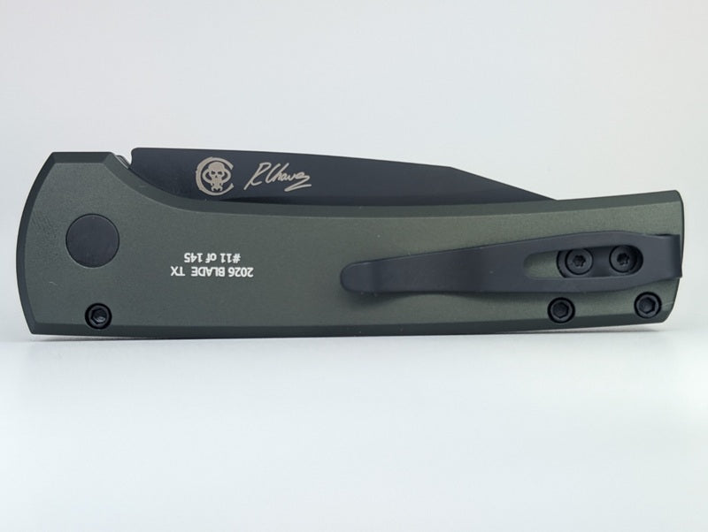 Protech x Ramone Chavez Scapegoat Green DLC MagnaMax Auto Folding Knife