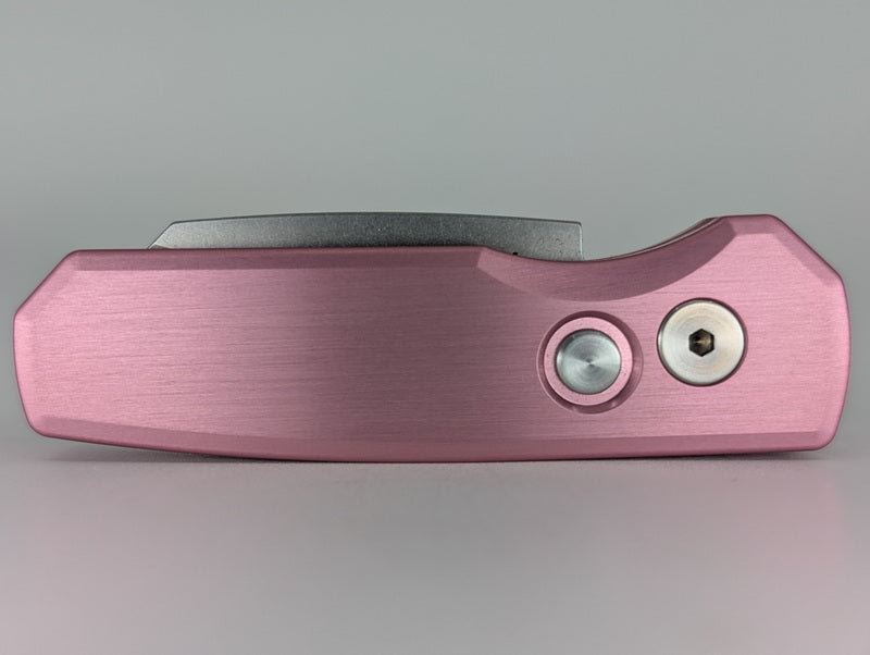 Protech Runt 5 Pink Tanto Stonewash Auto Folding Knife