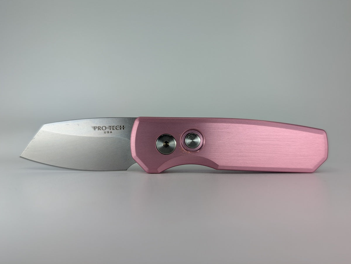Protech Runt 5 Pink Tanto Stonewash Auto Folding Knife