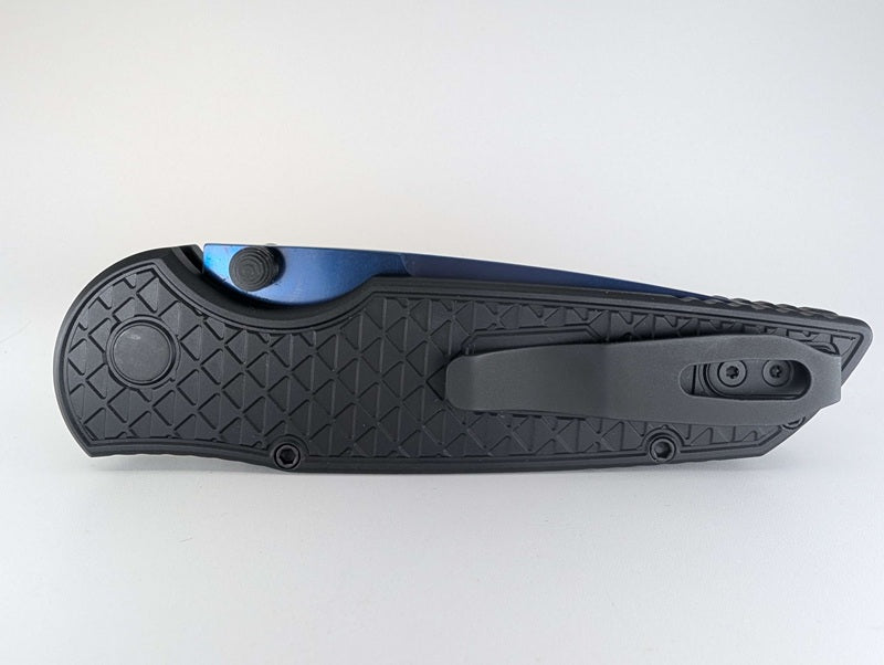 Protech TR-3 Integrity Black Relic w/ Sapphire Blue Blade Buttonlock Folding Knife