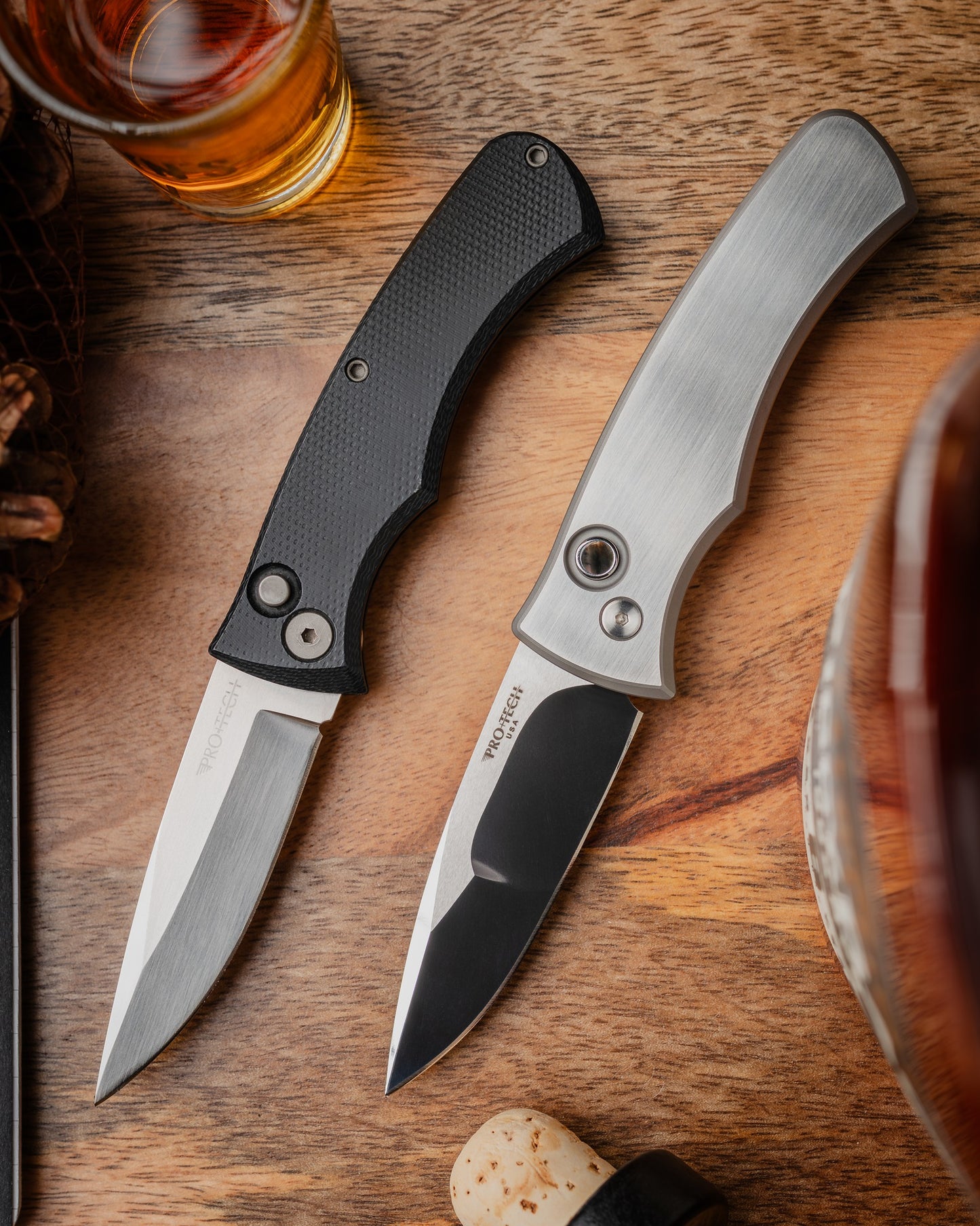 Protech Duke 2 Auto Custom 2025 Blade Atlanta 2 tone Mike Irie Compound Ground polished blade