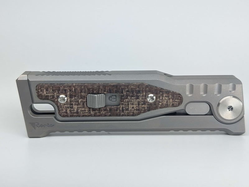 Reate EXO-Mini Burlap Micarta Stonewash Tanto Gravity Knife