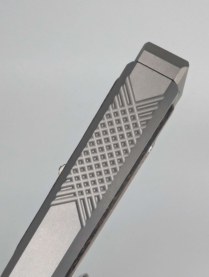 Reate EXO-Mini Burlap Micarta Stonewash Tanto Gravity Knife