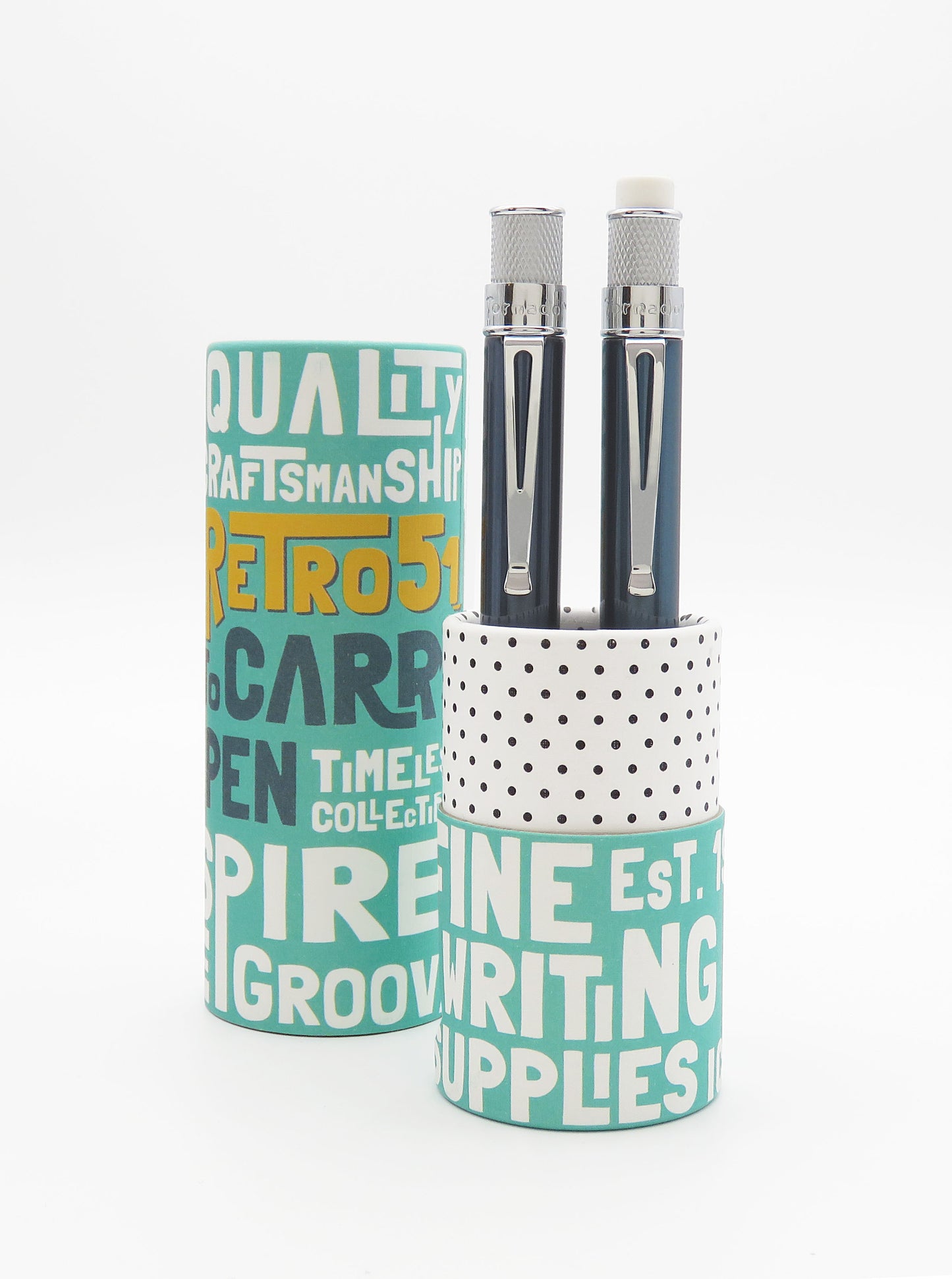 Retro 51 Tornado Ice Blue Rollerball / Mechanical Pencil Set