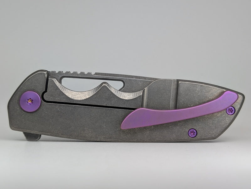 *Consignment* Rosie's Rippers Custom Mini Reaper Camo Carbon Acidwashed Elmax Framelock Folding Knife