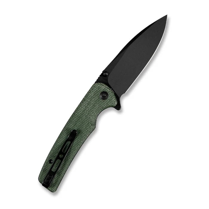 Sencut Sachse Green Micarta Handle Black Stonewash Blade Folding Knife