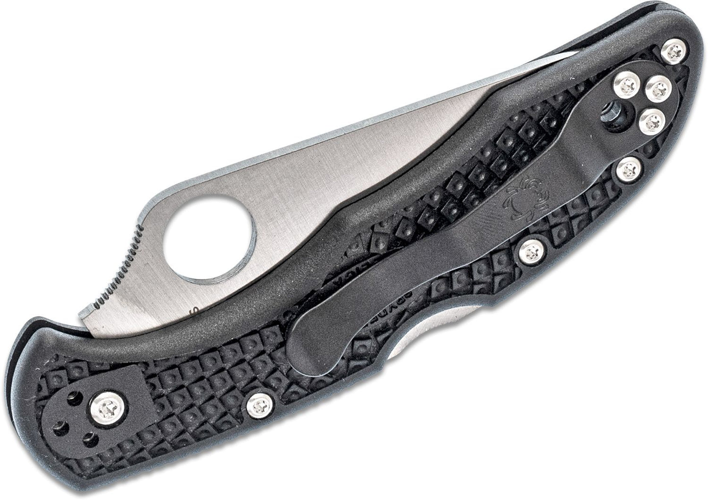 Spyderco Delica 4 Black Flat Ground ComboEdge partial serrated